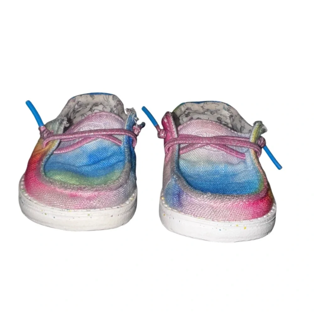 HEY DUDE Wendy Tie Dye slip on loafers toddler girl’s shoes size 6